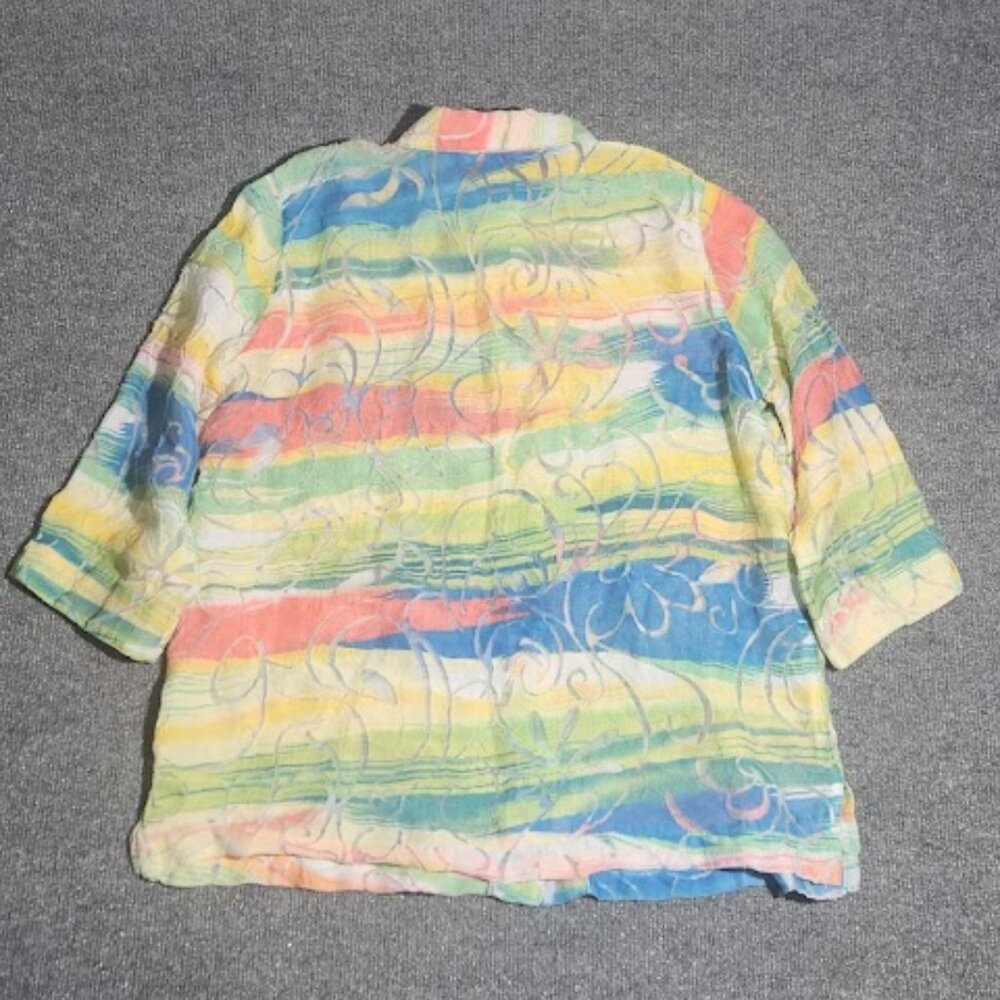 Allison Daley Button Down Semi-Sheer Blouse Size 10 - Picture 3 of 4